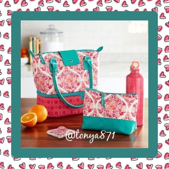 🦋 New Pioneer Woman Insulated Lunch Kit Set, 4-Piece, Floral Ogee - Picture 3 of 11